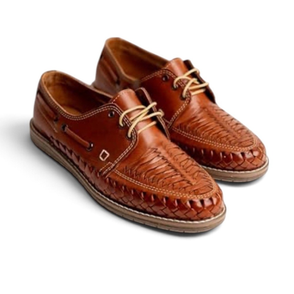 Mexico Cucos Mens Handmade Woven Leather Huaraches Shedron Brown Size 9 US